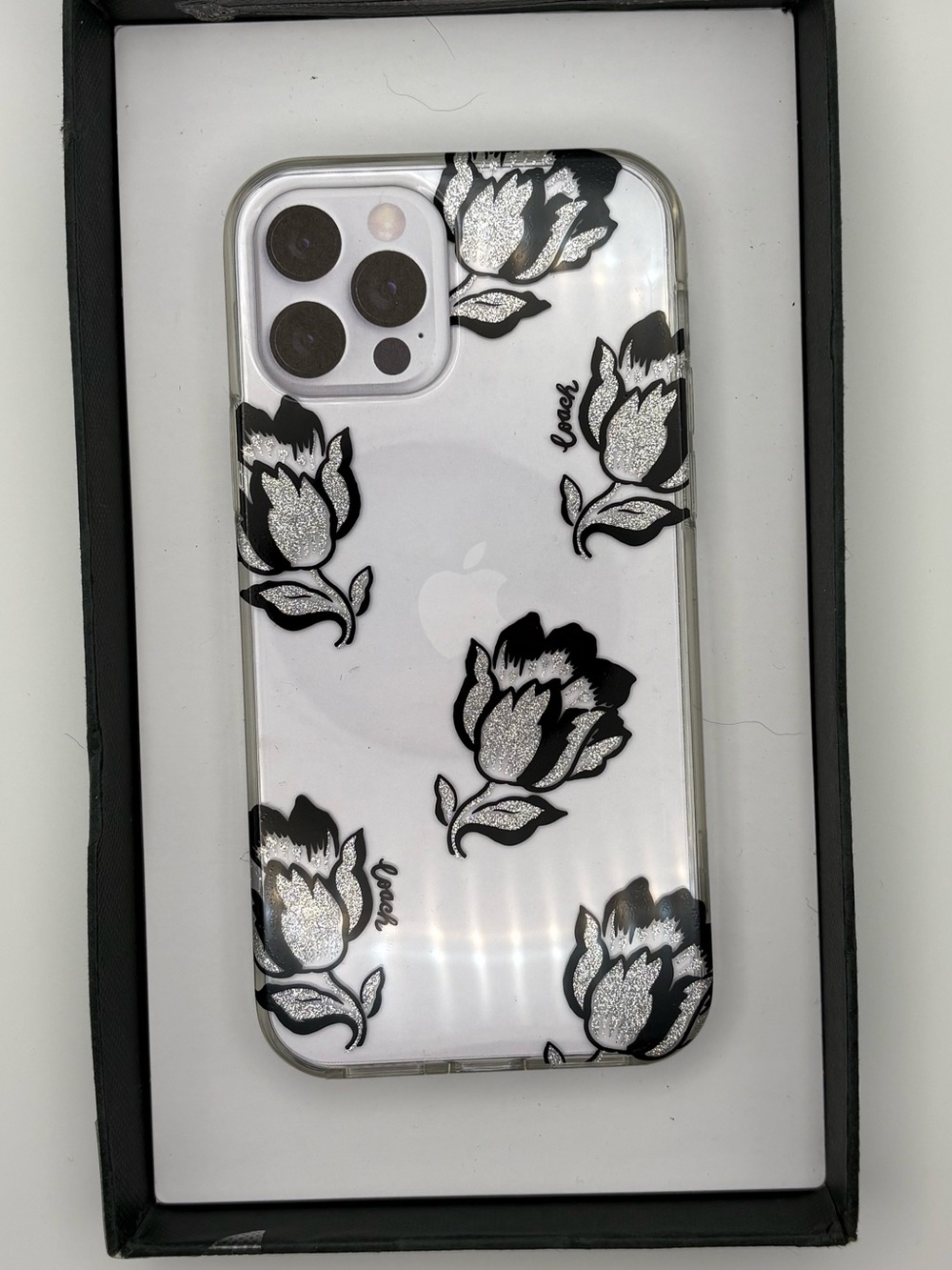 Coach Protective Case for iPhone 12/12 Pro Desert Tulip Black  NEW
